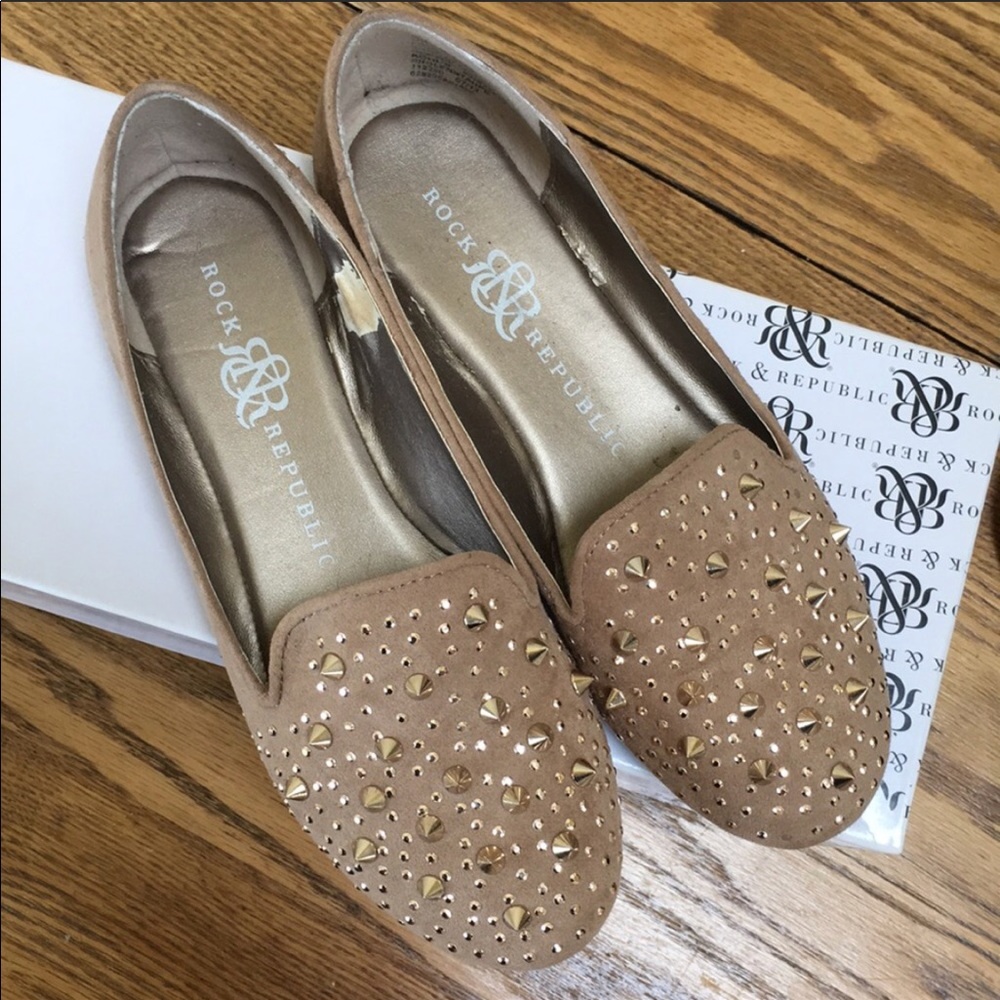 Tan Studded Rock & Republic Loafers